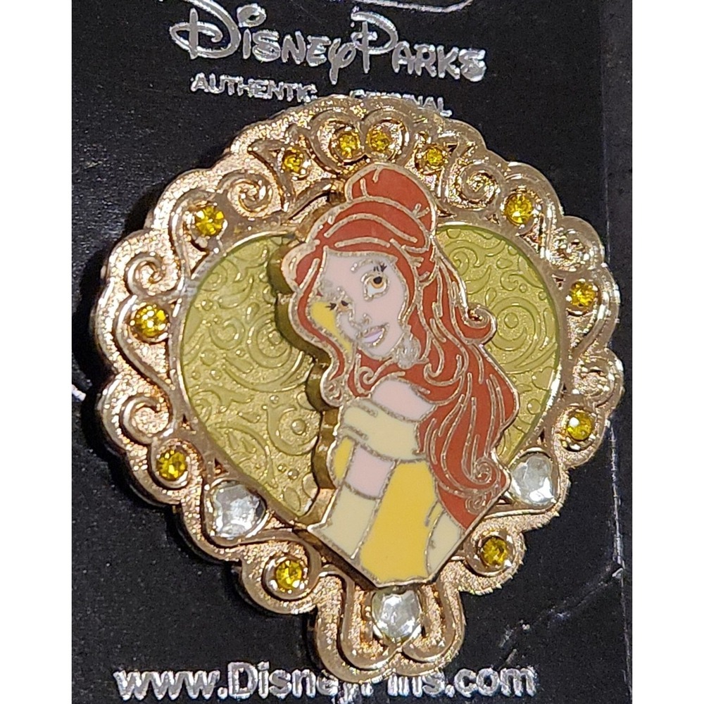 Disney Pin Beauty & The Beast Belle Princess Cameo Jeweled HKDL‎ Hong Kong 00001